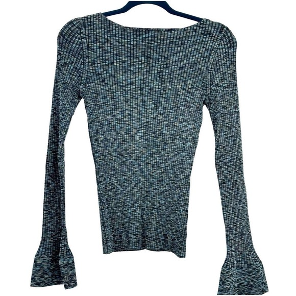 Theory Women's Boat-Neck Cabled Print Ribbed Pullover Sweater Size S NWOT - Picture 6 of 12